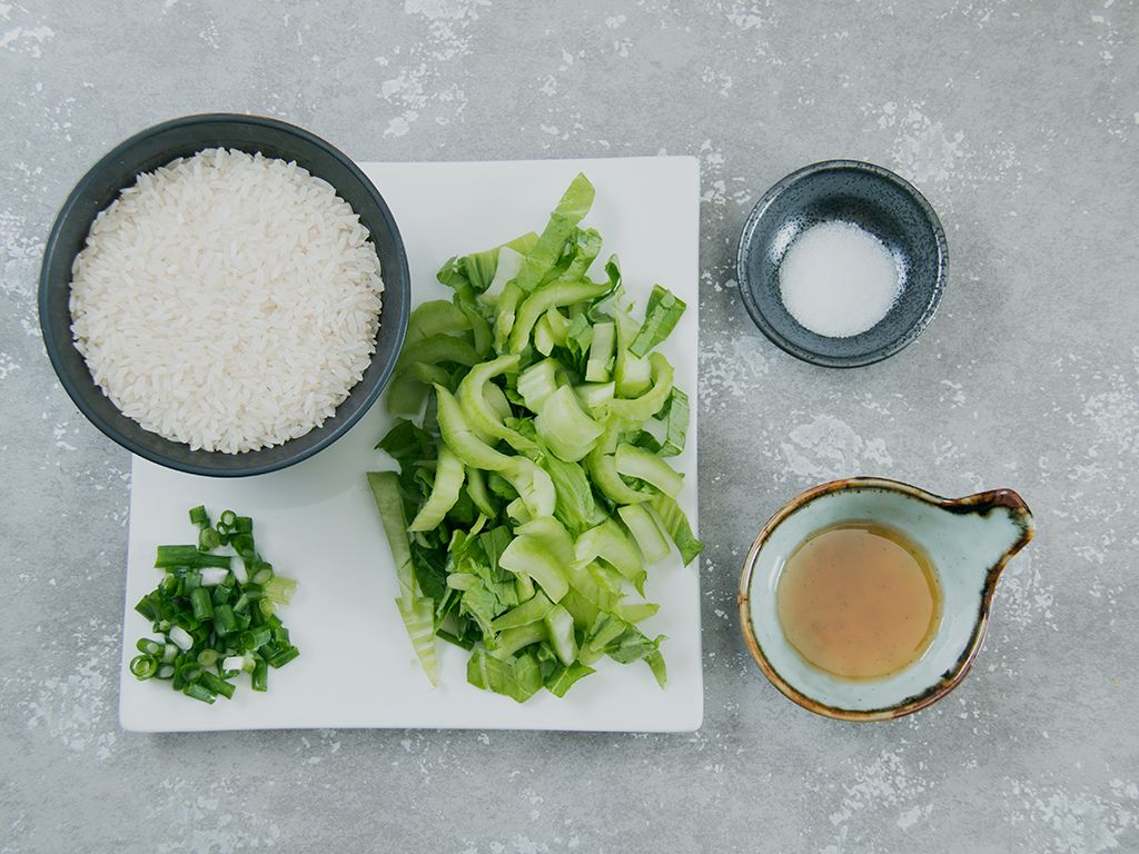 清淡易消化青菜大米粥