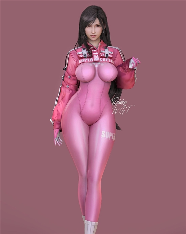 《最终幻想7》蒂法新3D美图：黑丝紧身衣 制服诱惑